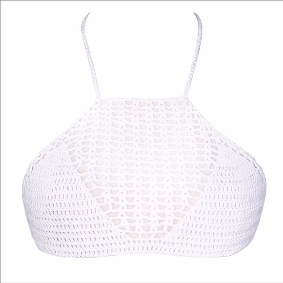 NEW Boho Gypsy Crochet Bikini  Crop Top Size - Picture 7 of 8